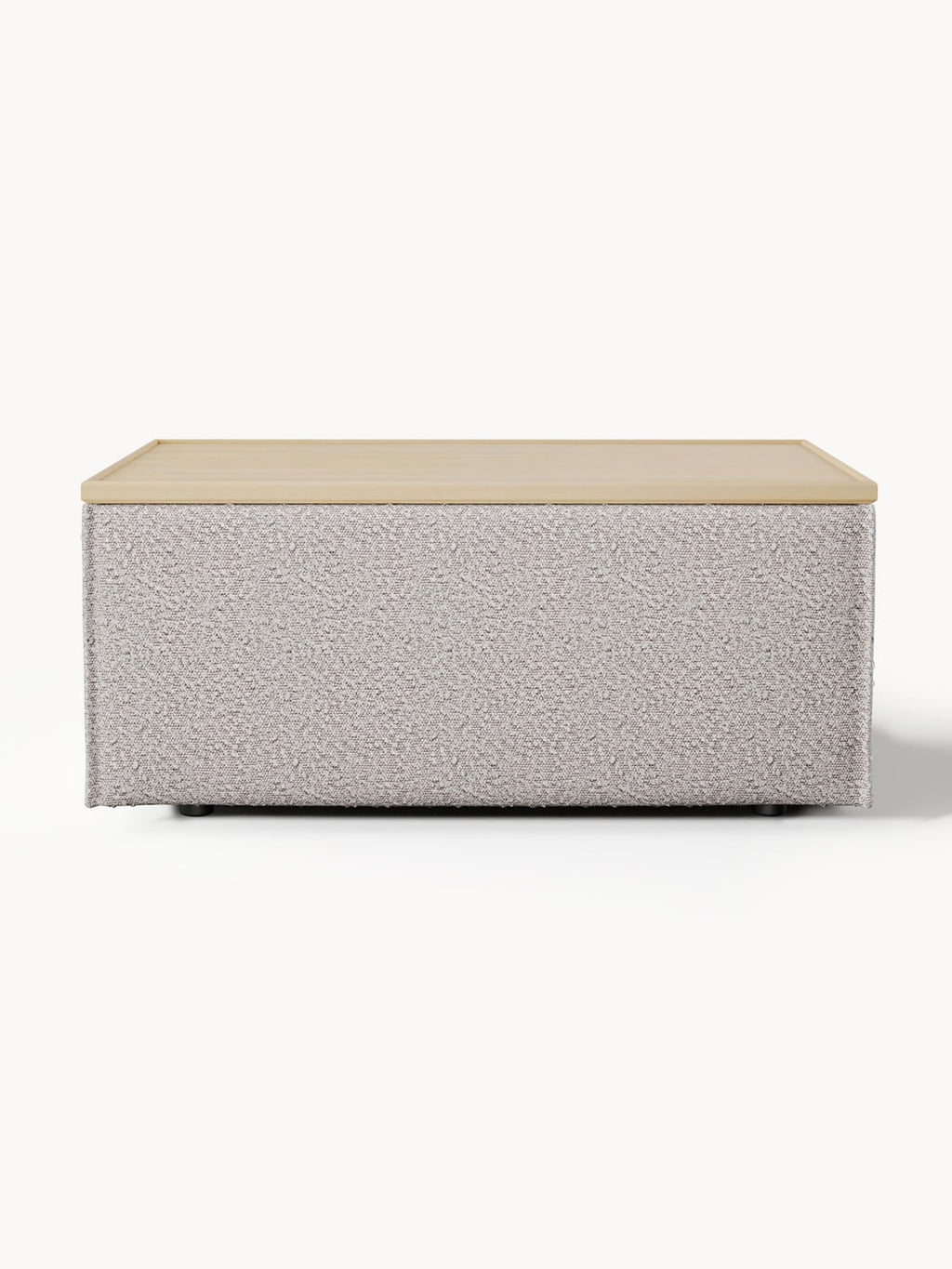 Lennon Sofa Ottoman in Bouclé with Storage — Linen Beige