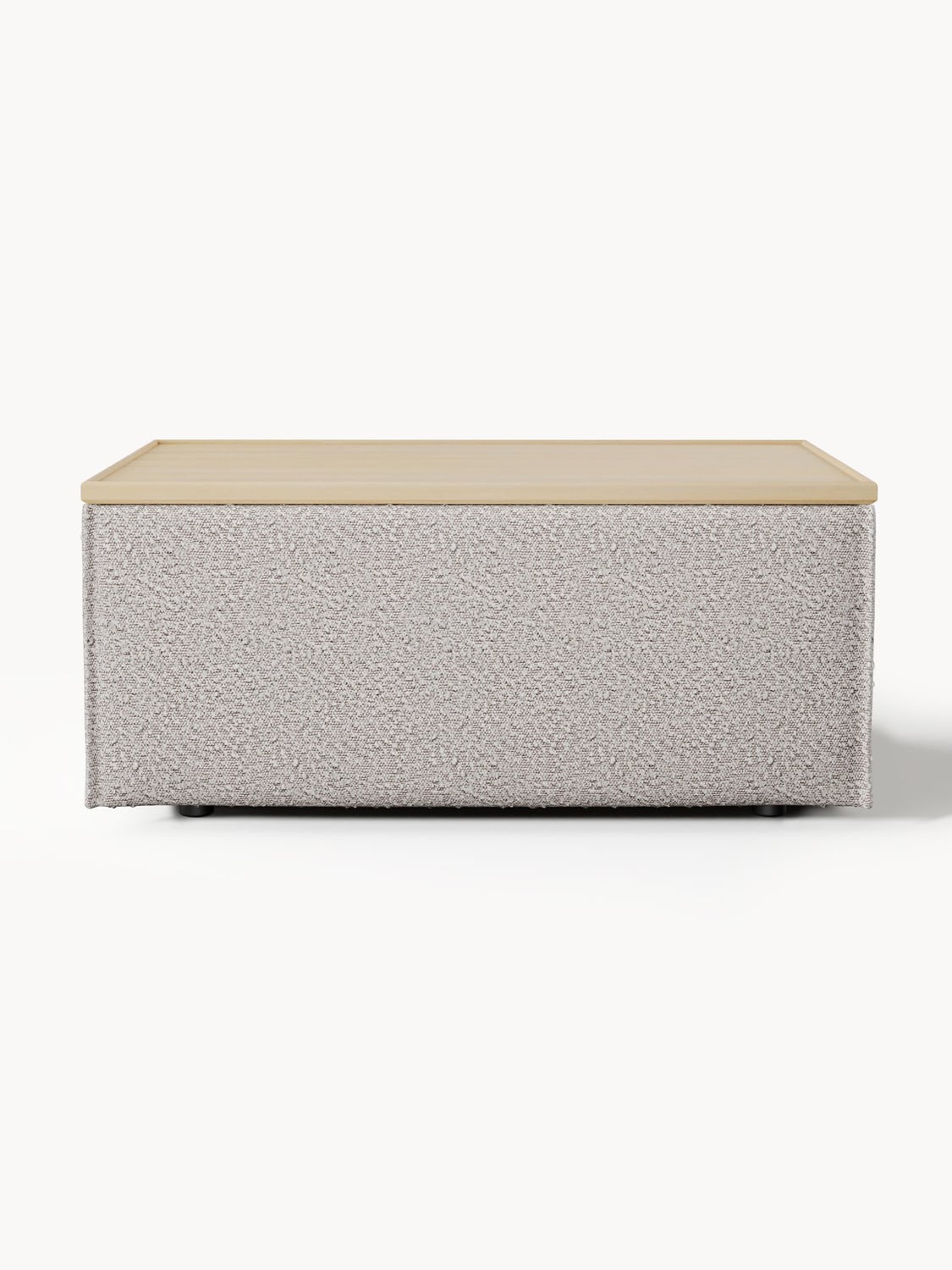 Lennon Sofa Ottoman in Bouclé with Storage — Linen Beige