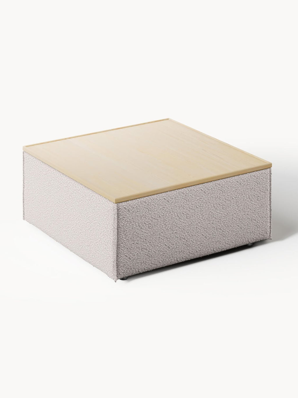 Lennon Sofa Ottoman in Bouclé with Storage — Wheat
