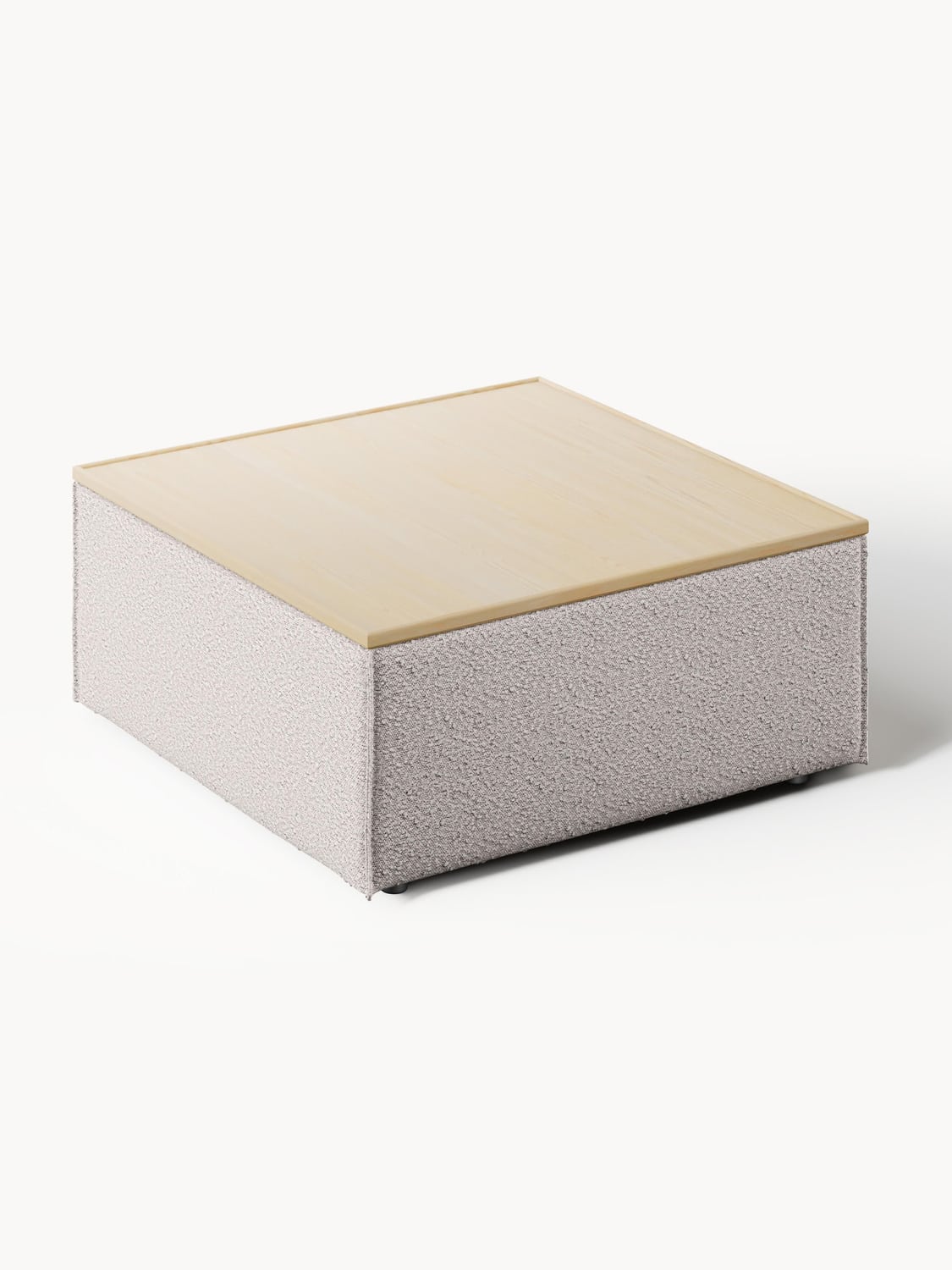Lennon Sofa Ottoman in Bouclé with Storage — Wheat