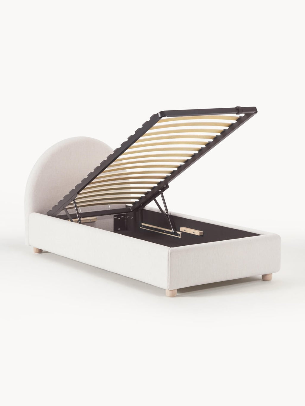 Ebba Single Bed with Storage — Off-White