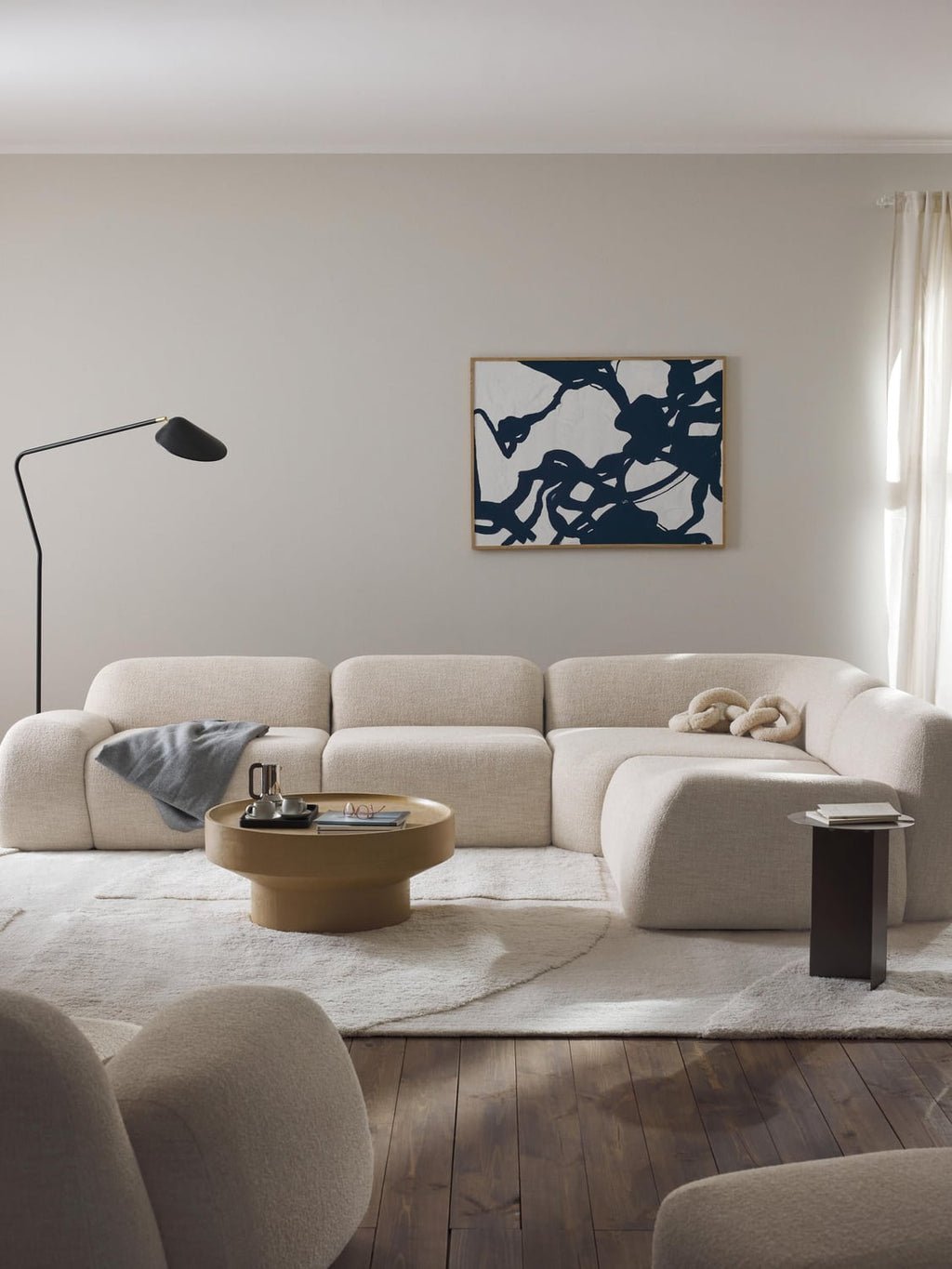 Wolke Modular Bouclé Corner Sofa (4-seater) — Off-White