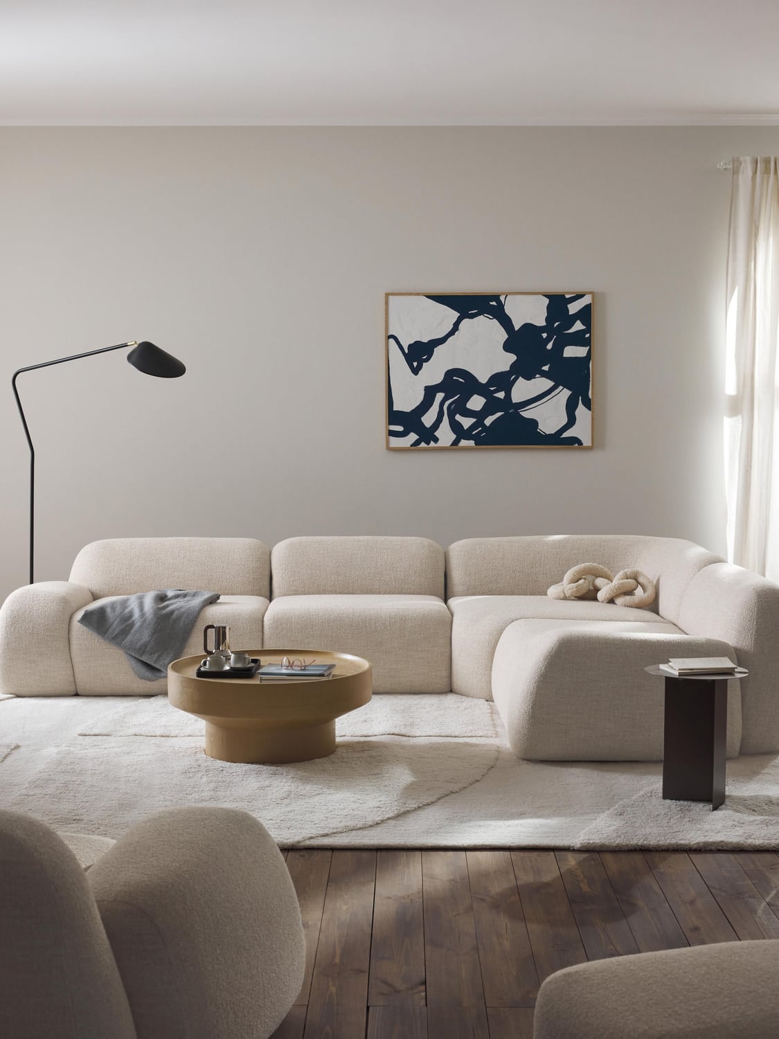 Wolke Modular Bouclé Corner Sofa (4-seater) — Off-White