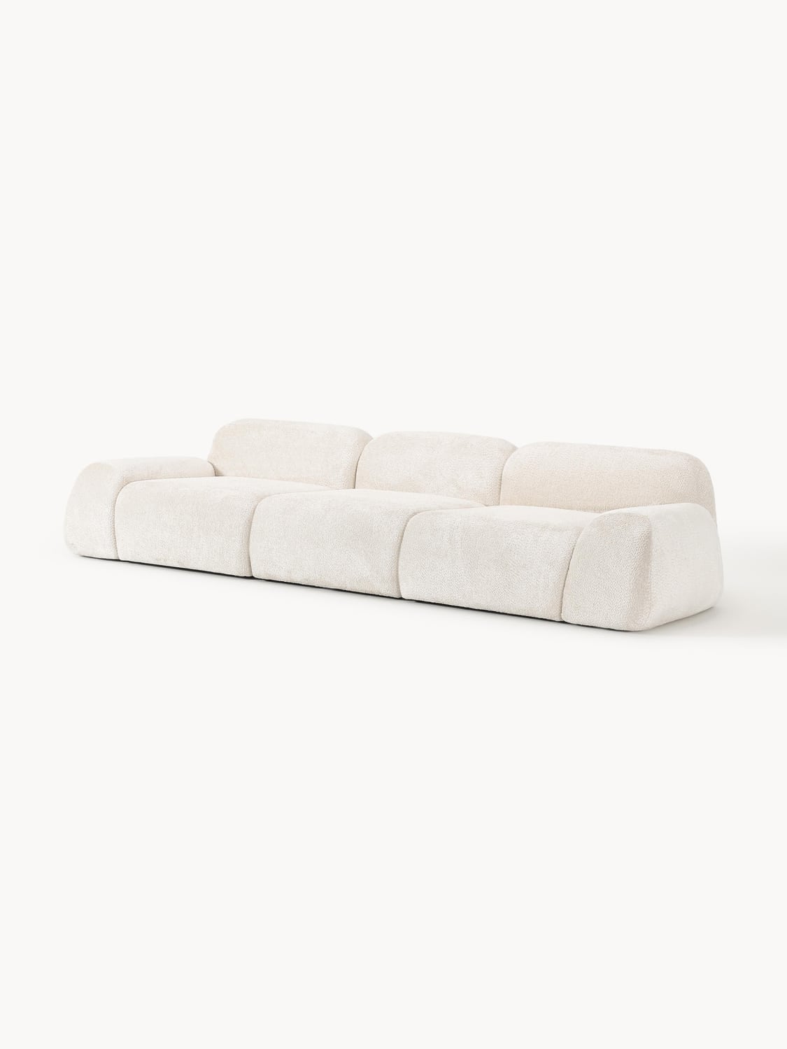 Wolke Modular Teddy Bouclé Sofa (4-seater) — Off-White