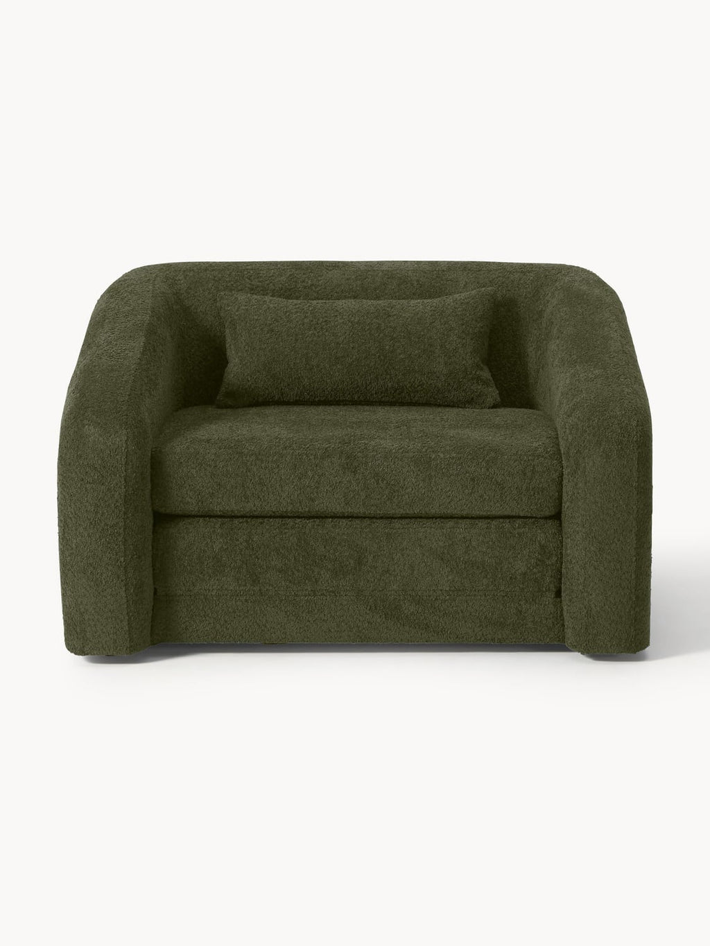 Eliot Sleeper Chair in Teddy Bouclé — Dark Green