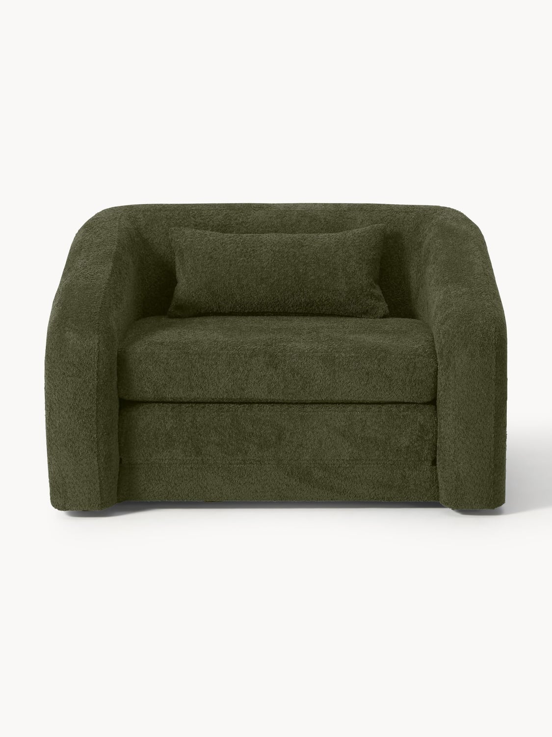 Eliot Sleeper Chair in Teddy Bouclé — Dark Green