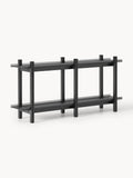 Alex Wooden Shelving Unit, Oak & Glass — Mushroom