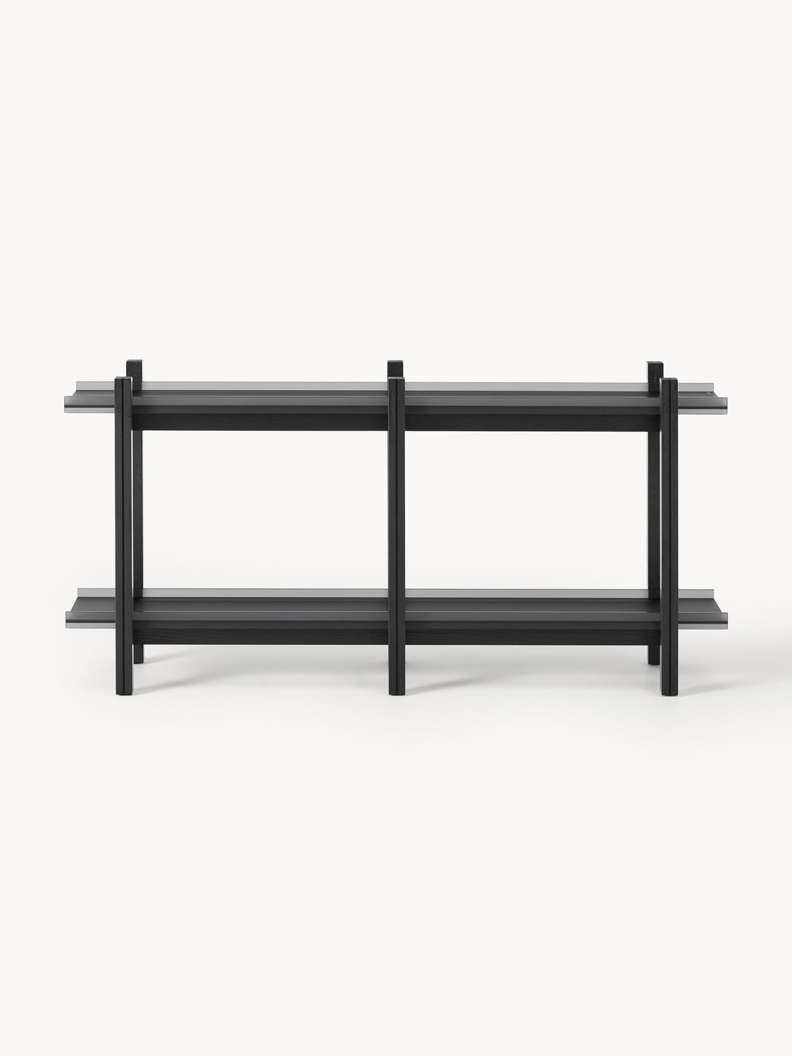 Alex Wooden Shelving Unit, Oak & Glass — Mushroom