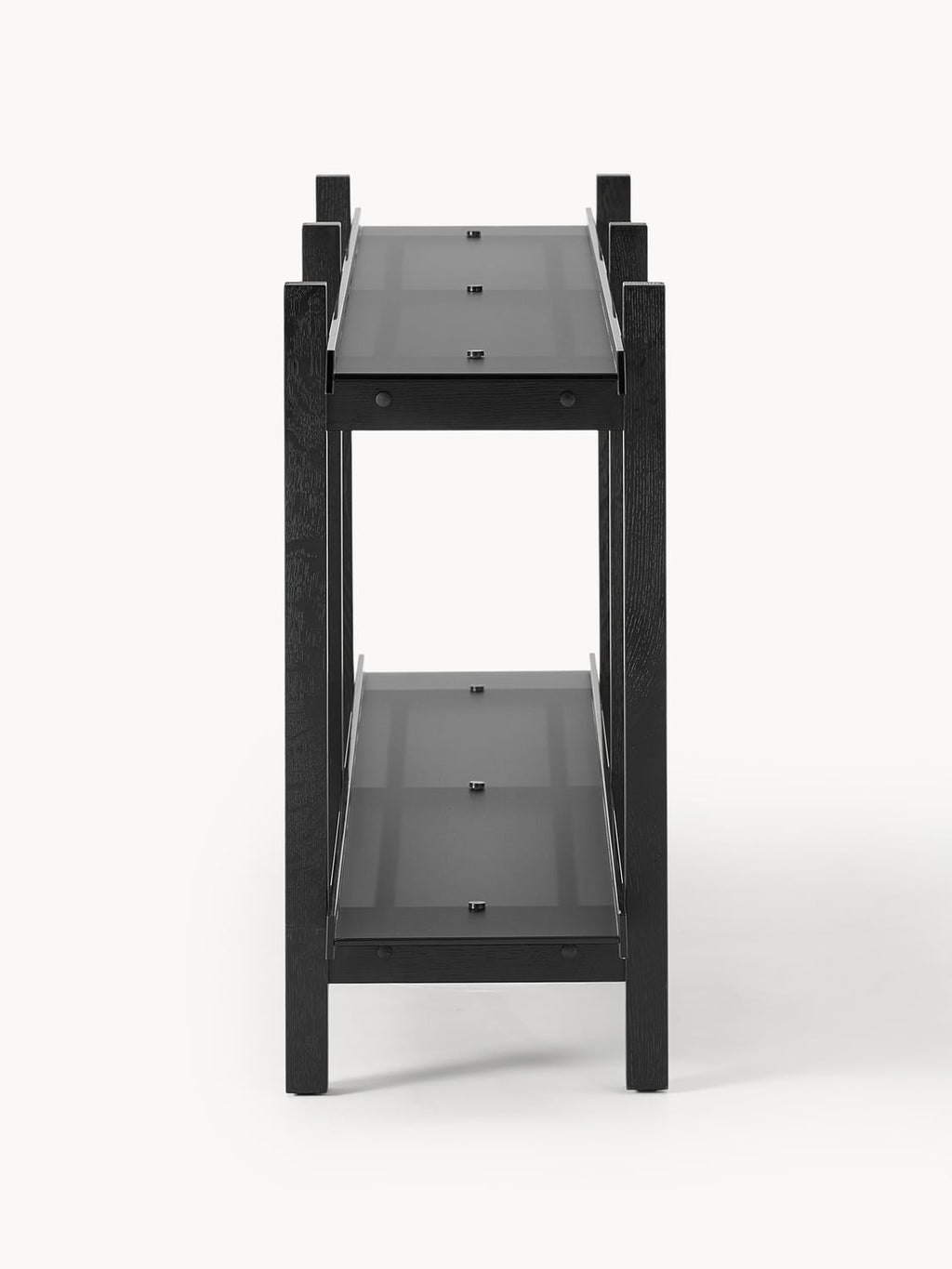 Alex Wooden Shelving Unit, Oak & Glass — Mushroom