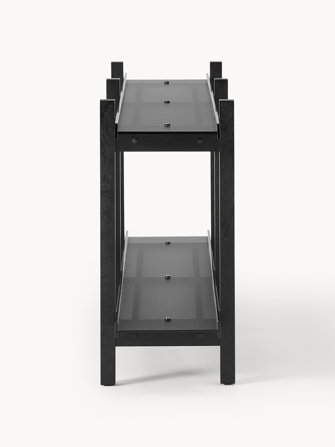 Alex Wooden Shelving Unit, Oak & Glass — Mushroom