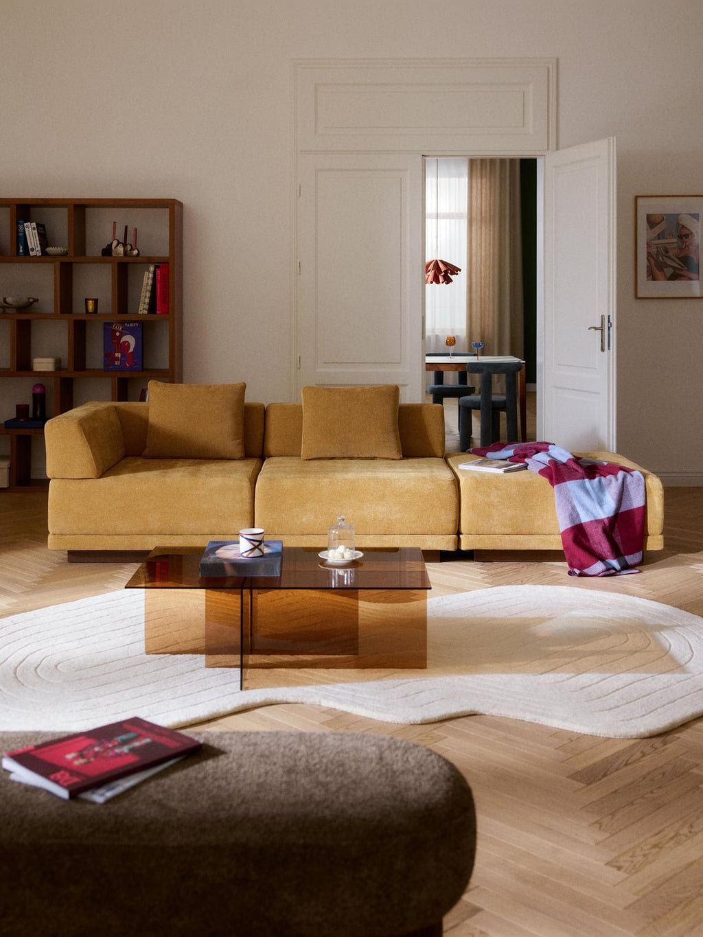 Colin Modular Sofa (4-seater) with Ottoman — Camel
