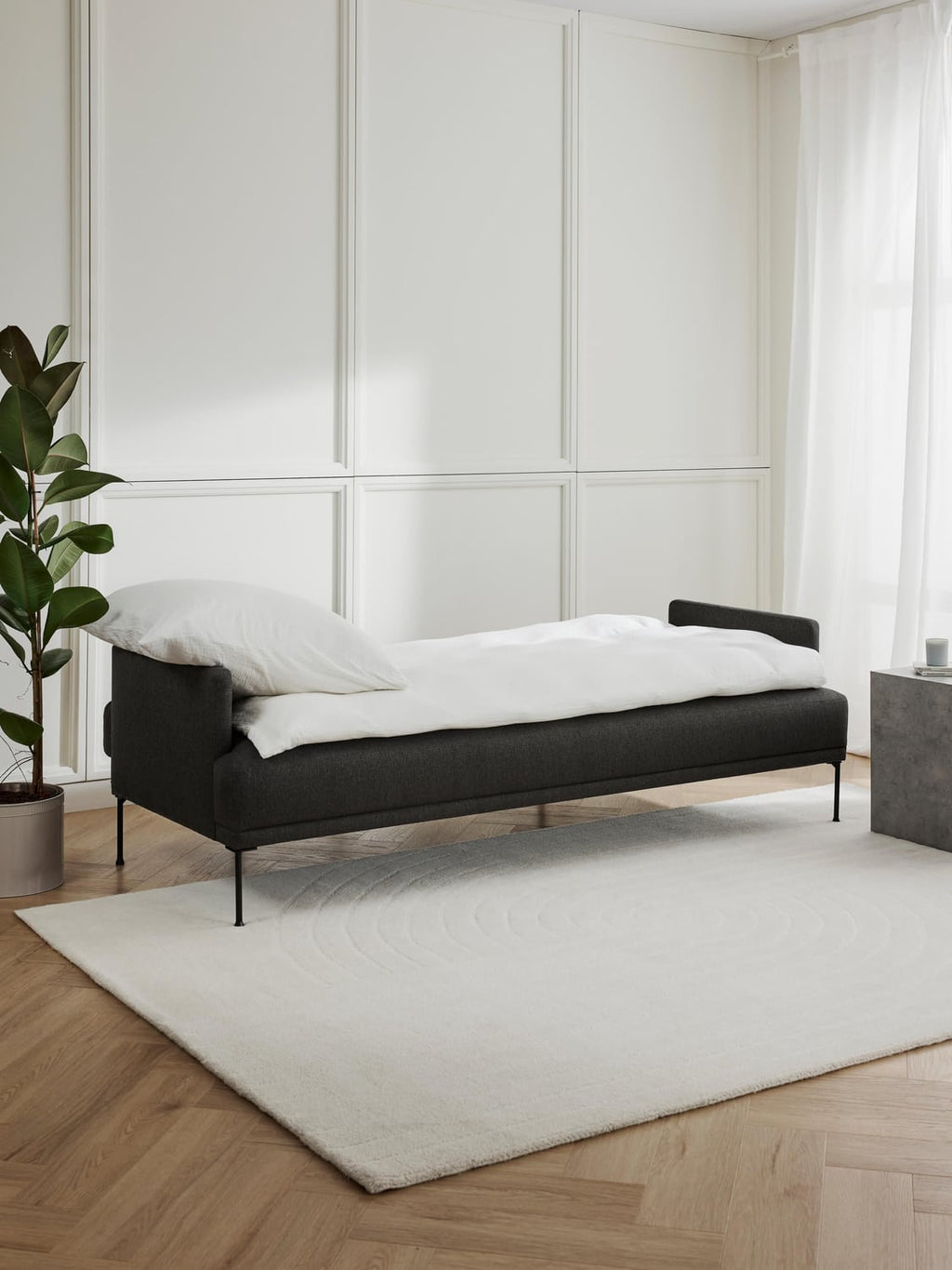 Fluente Sofa Bed (3-seater) — Dark Grey