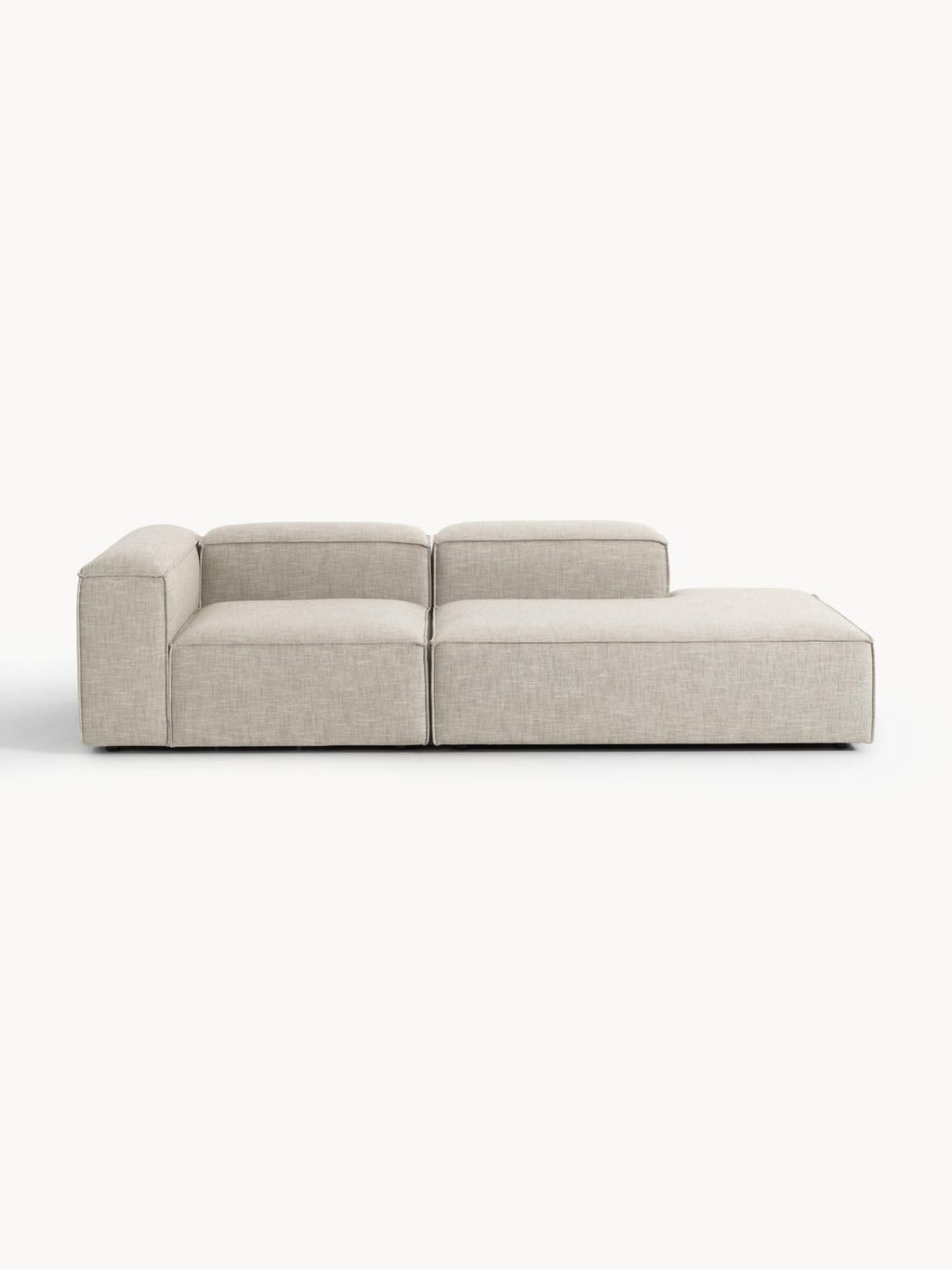 Lennon Modular Ottoman in Linen Blend — Oatmeal