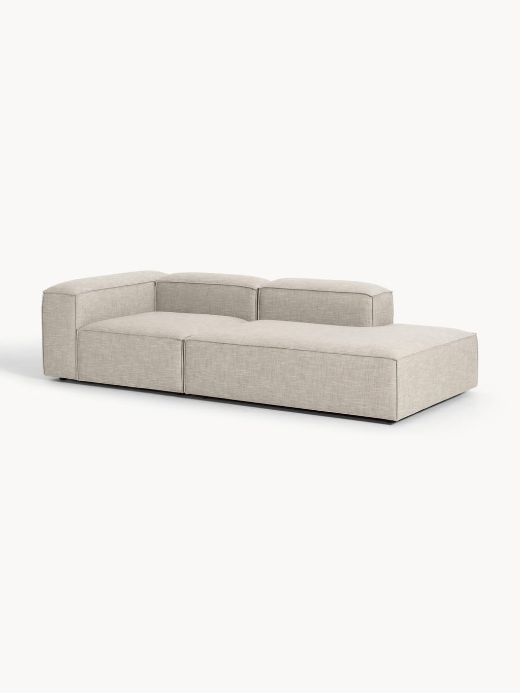 Lennon Modular Ottoman in Linen Blend — Oatmeal