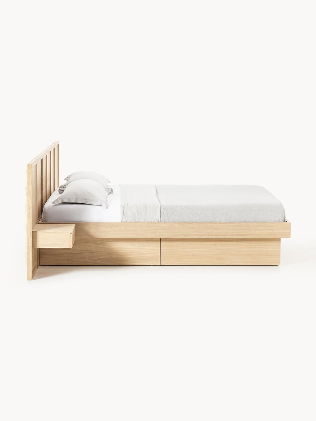 Nanto Wooden Bed with Bedside Tables and Headboard — Blush