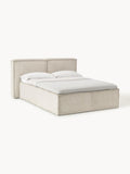 Lennon Corduroy-Box-Spring Bed — Light Grey