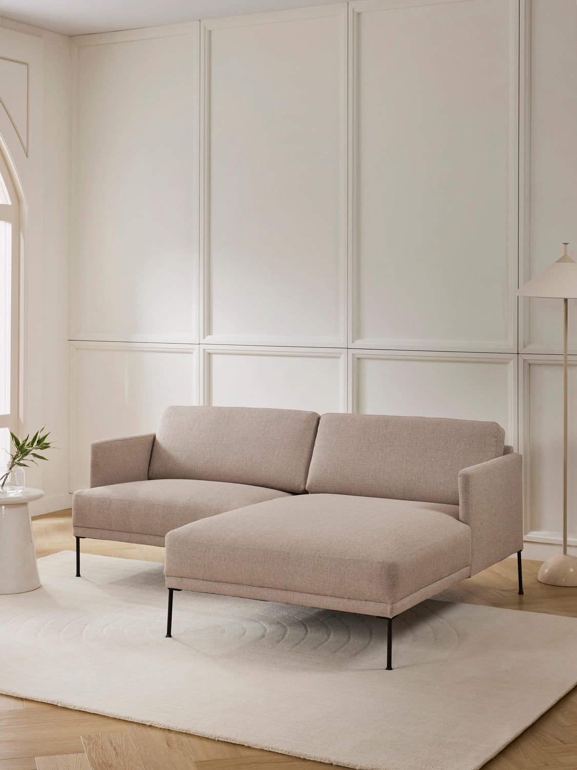 Fluente Small Corner Sofa — Warm Grey