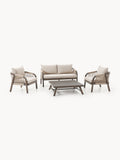 Lu Garden Lounge Set in Acacia, set of 4 — Sand Beige