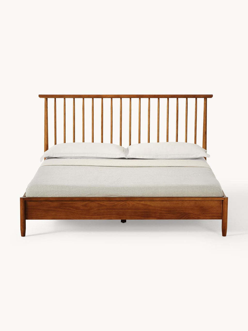 Windsor Wooden Bed with Headboard in Pine — Sand