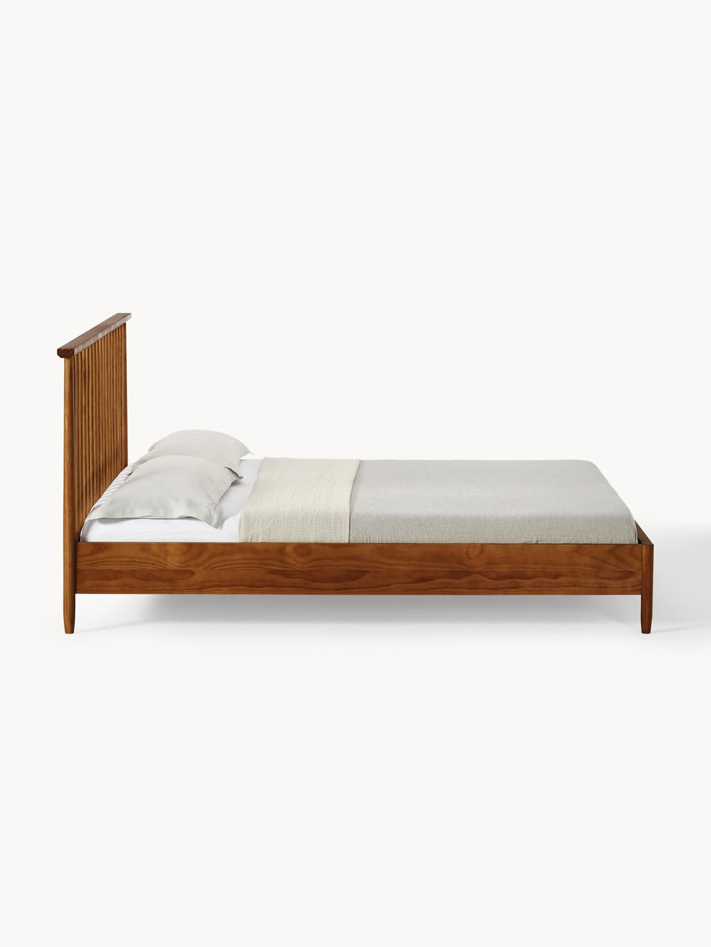 Windsor Wooden Bed with Headboard in Pine — Sand