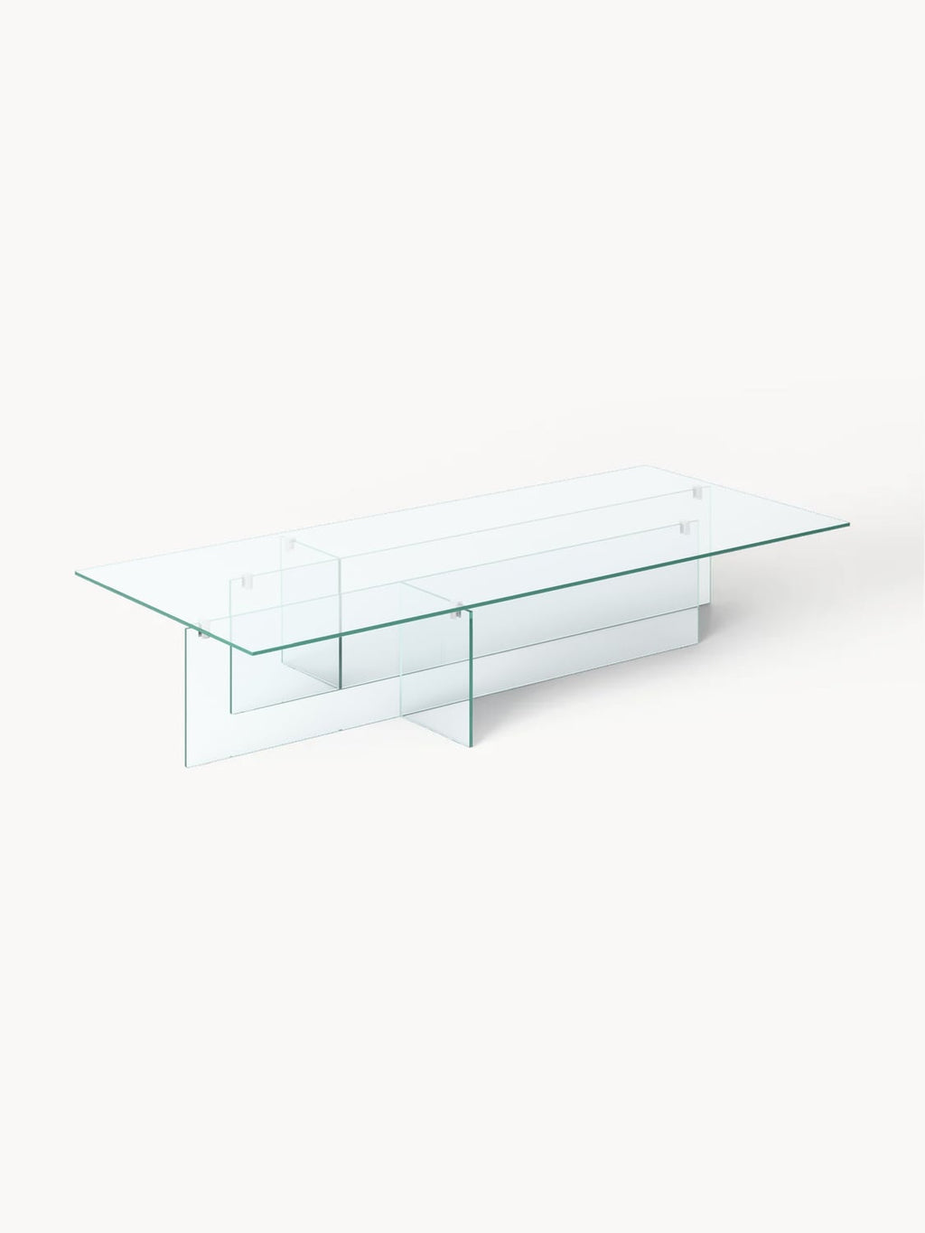 Anouk Large Glass-Coffee Table, B 160 cm — Off-White
