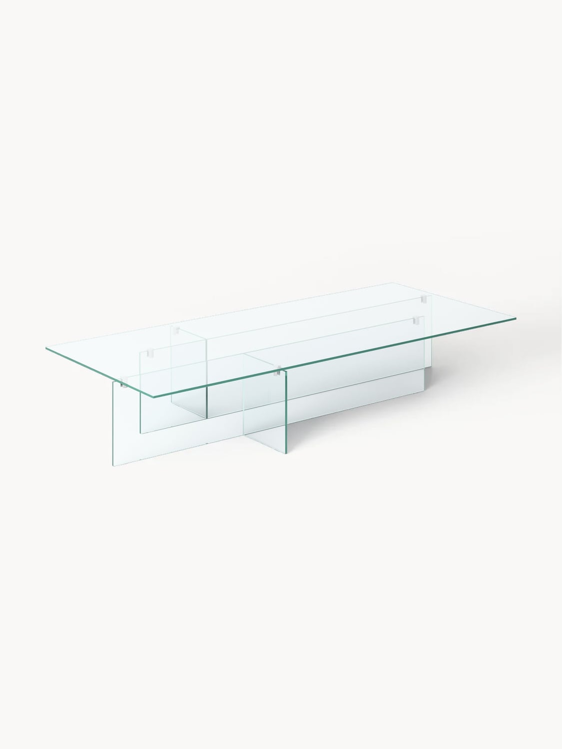 Anouk Large Glass-Coffee Table, B 160 cm — Off-White