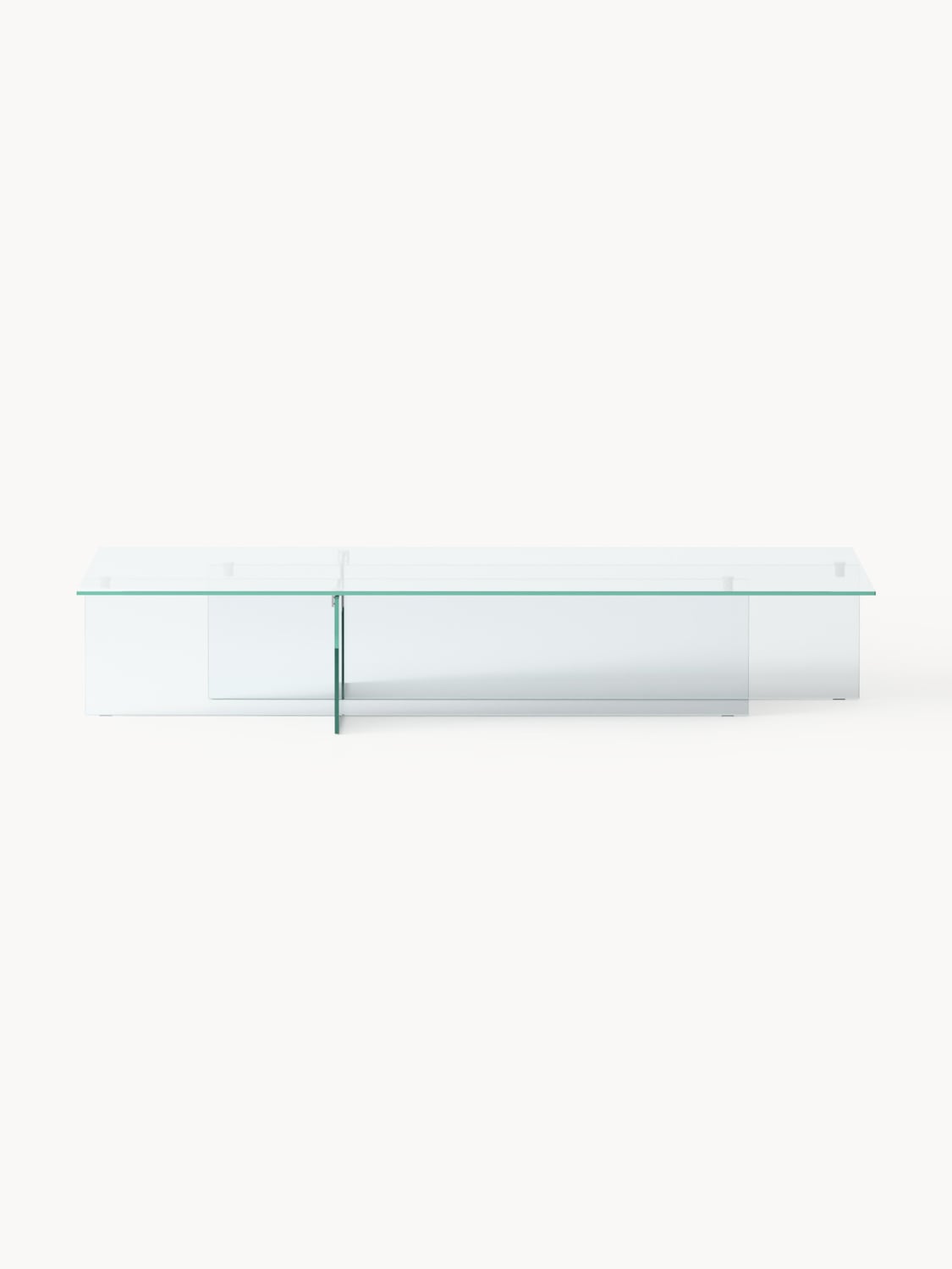 Anouk Large Glass-Coffee Table, B 160 cm — Off-White