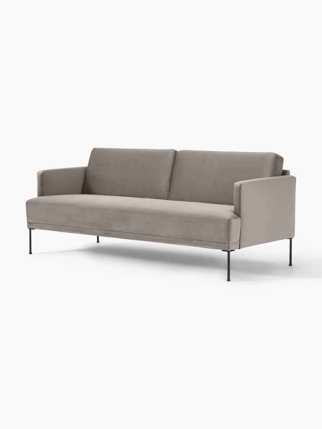 Fluente Velvet-Sofa (3-seater) — Grey