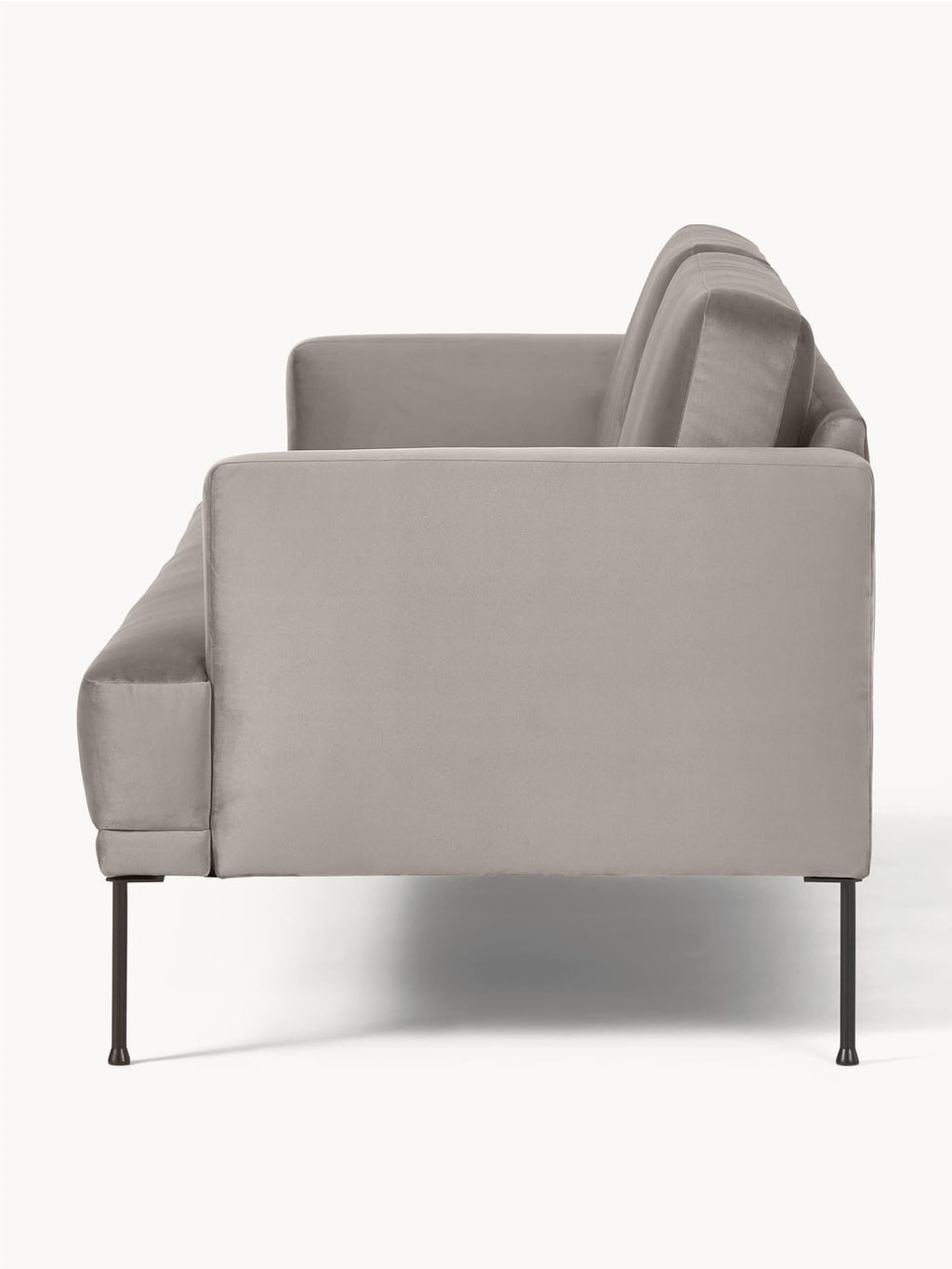 Fluente Velvet-Sofa (3-seater) — Grey