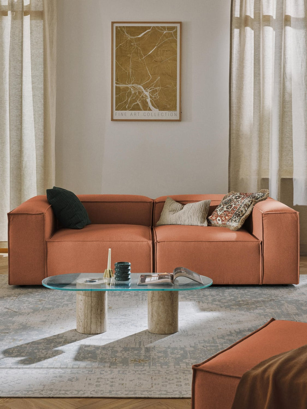 Lennon Modular Sofa (3-seater) — Terracotta