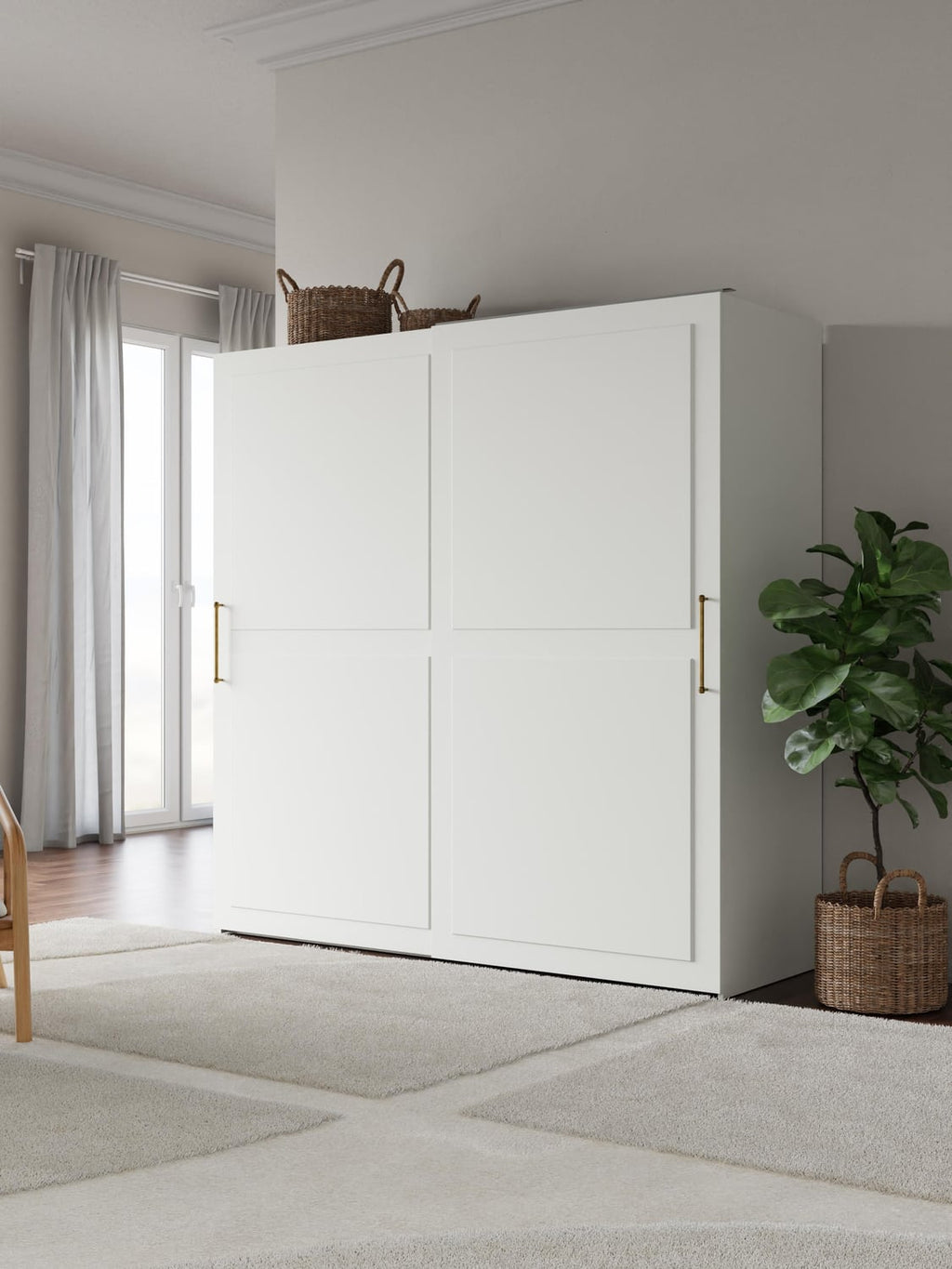 Charlotte Modular Sliding-Door Wardrobe, 200 cm Width, in various sizes