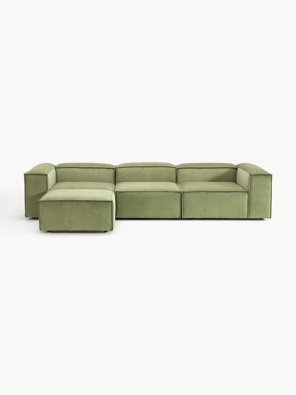 Lennon Modular Sofa (4-seater) in Corduroy with Ottoman (left/right) — Taupe