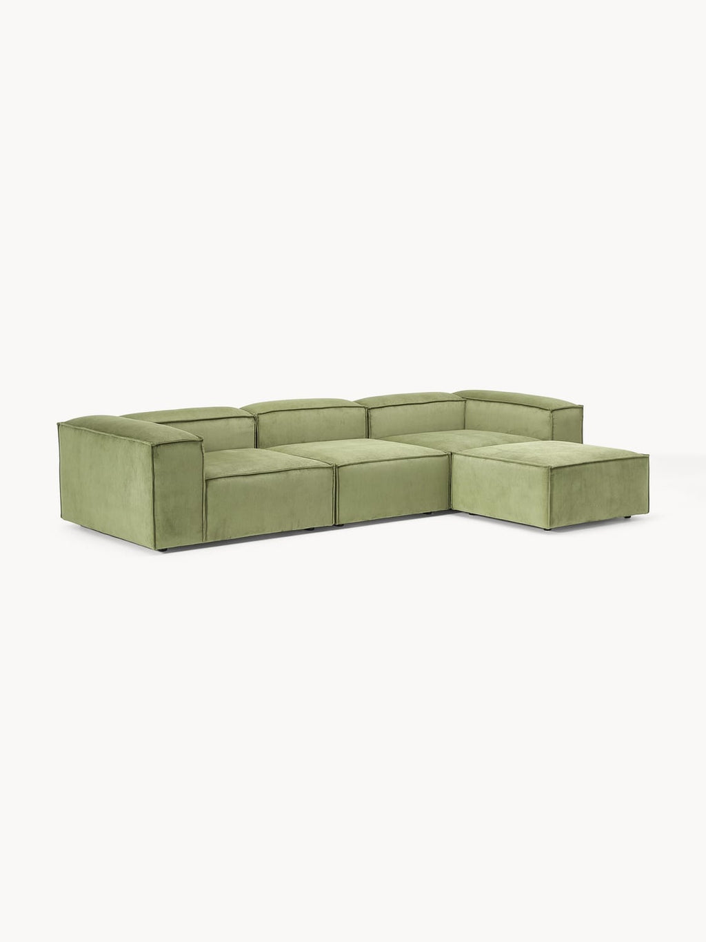 Lennon Modular Sofa (4-seater) in Corduroy with Ottoman (left/right) — Taupe