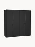 Leon Modular Hinged-Door Wardrobe, 200 cm Width, in various sizes — Charcoal
