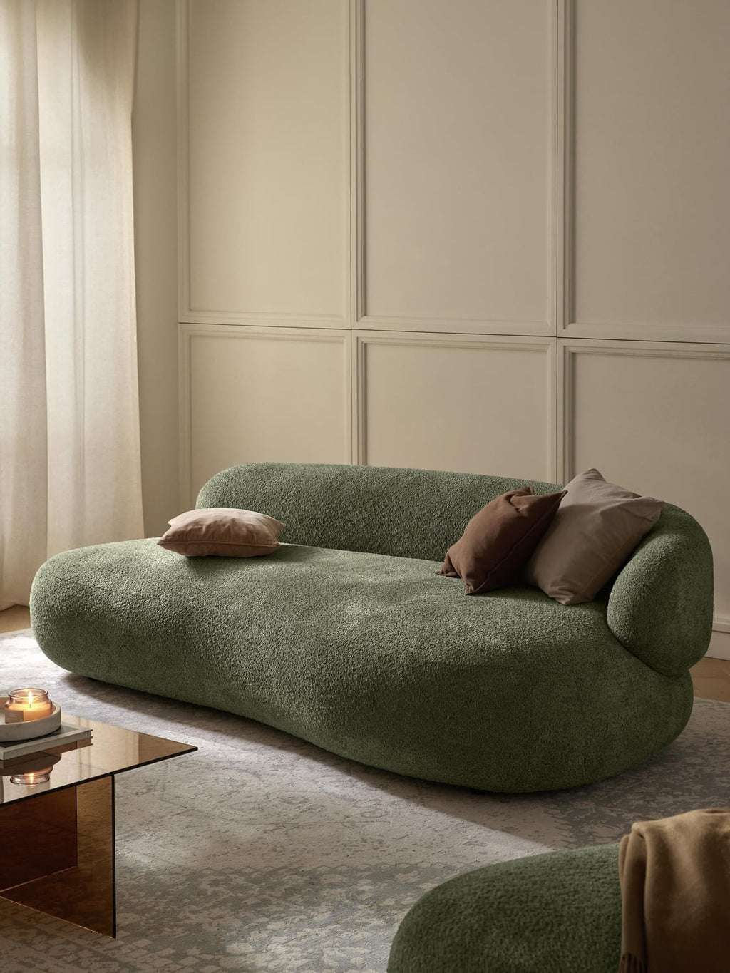Alba Sofa (3-seater) in Teddy Bouclé — Green