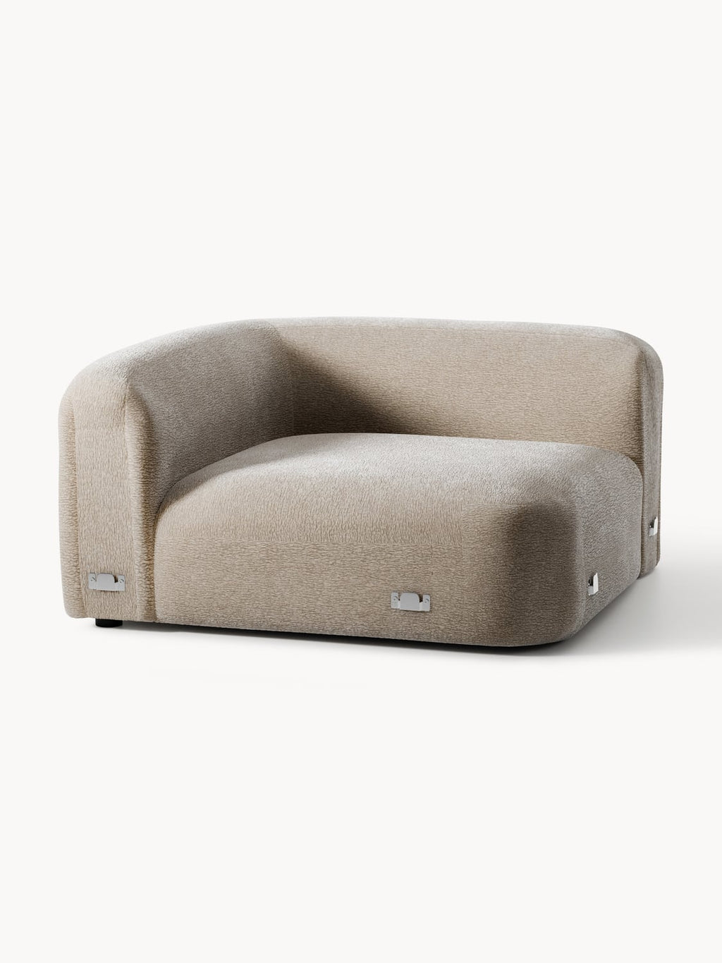 Wolke Round Corner Module — Warm Grey