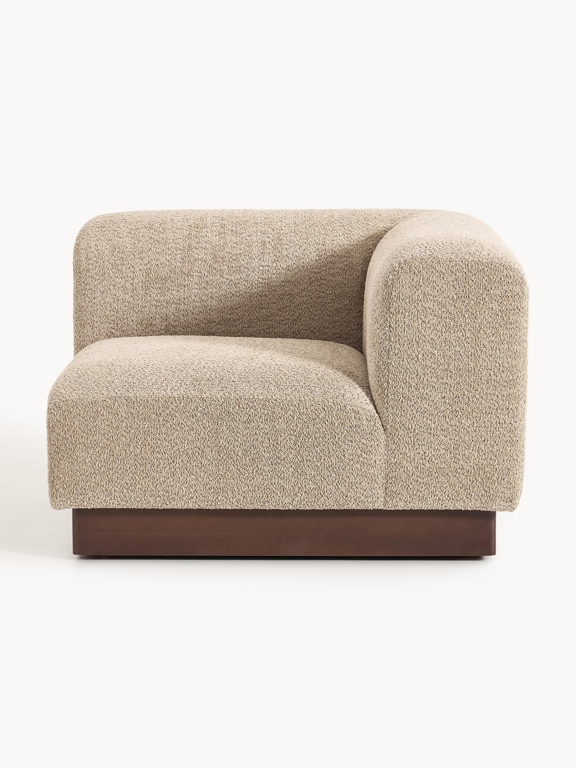 Natalie Corner Module in Teddy Bouclé — Taupe