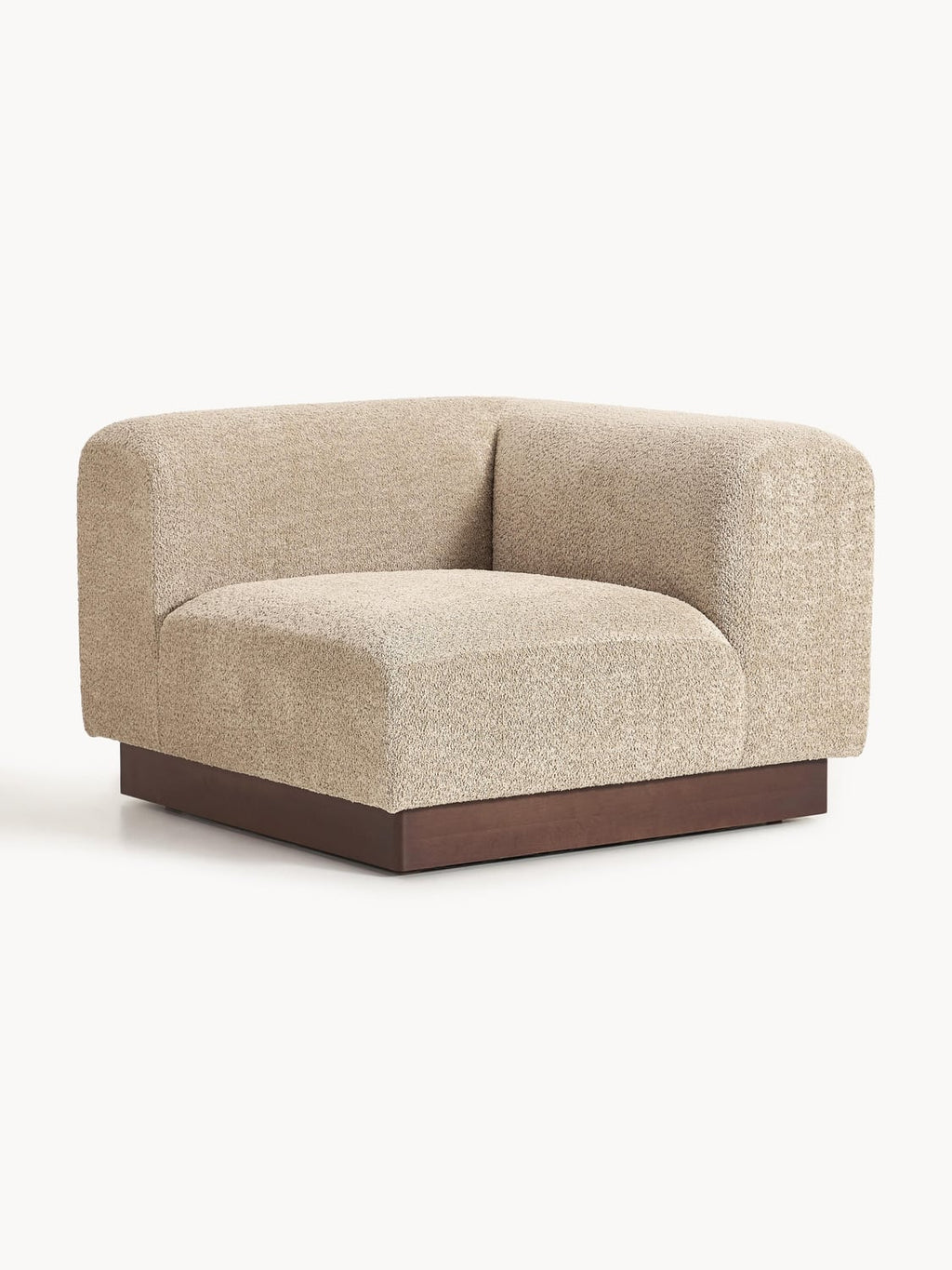 Natalie Corner Module in Teddy Bouclé — Taupe