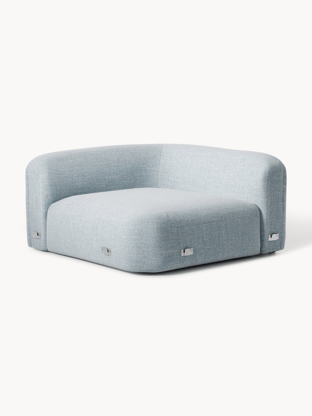 Wolke Round Bouclé Corner Module — Light Blue