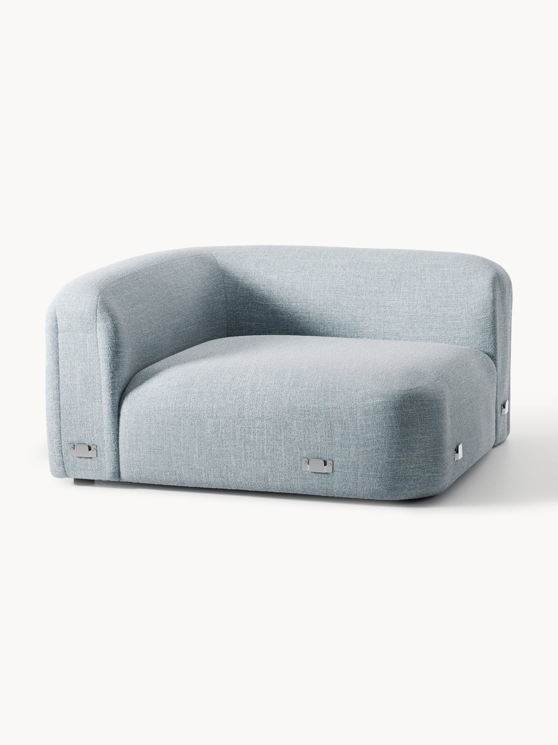 Wolke Round Bouclé Corner Module — Light Blue
