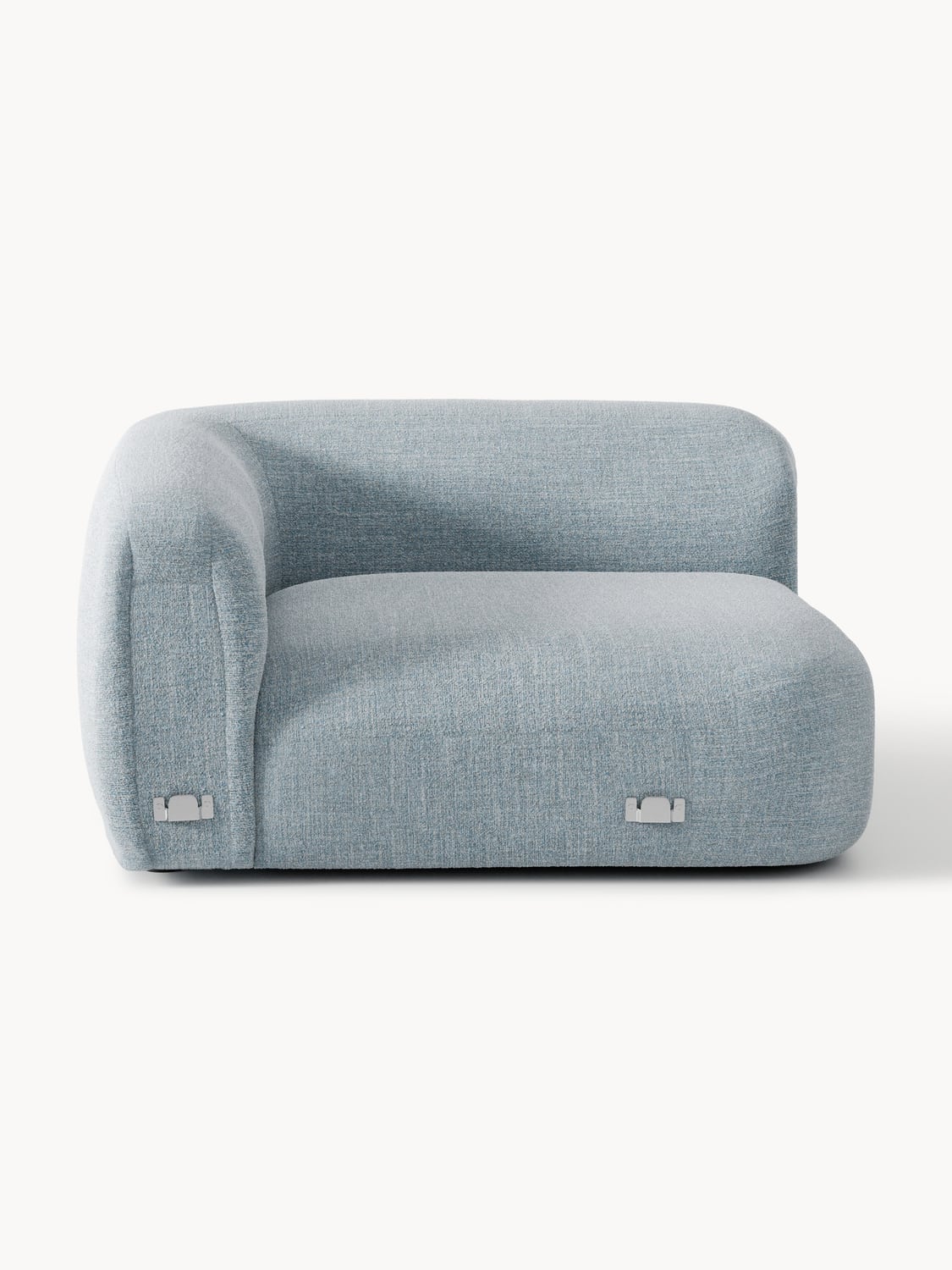 Wolke Round Bouclé Corner Module — Light Blue