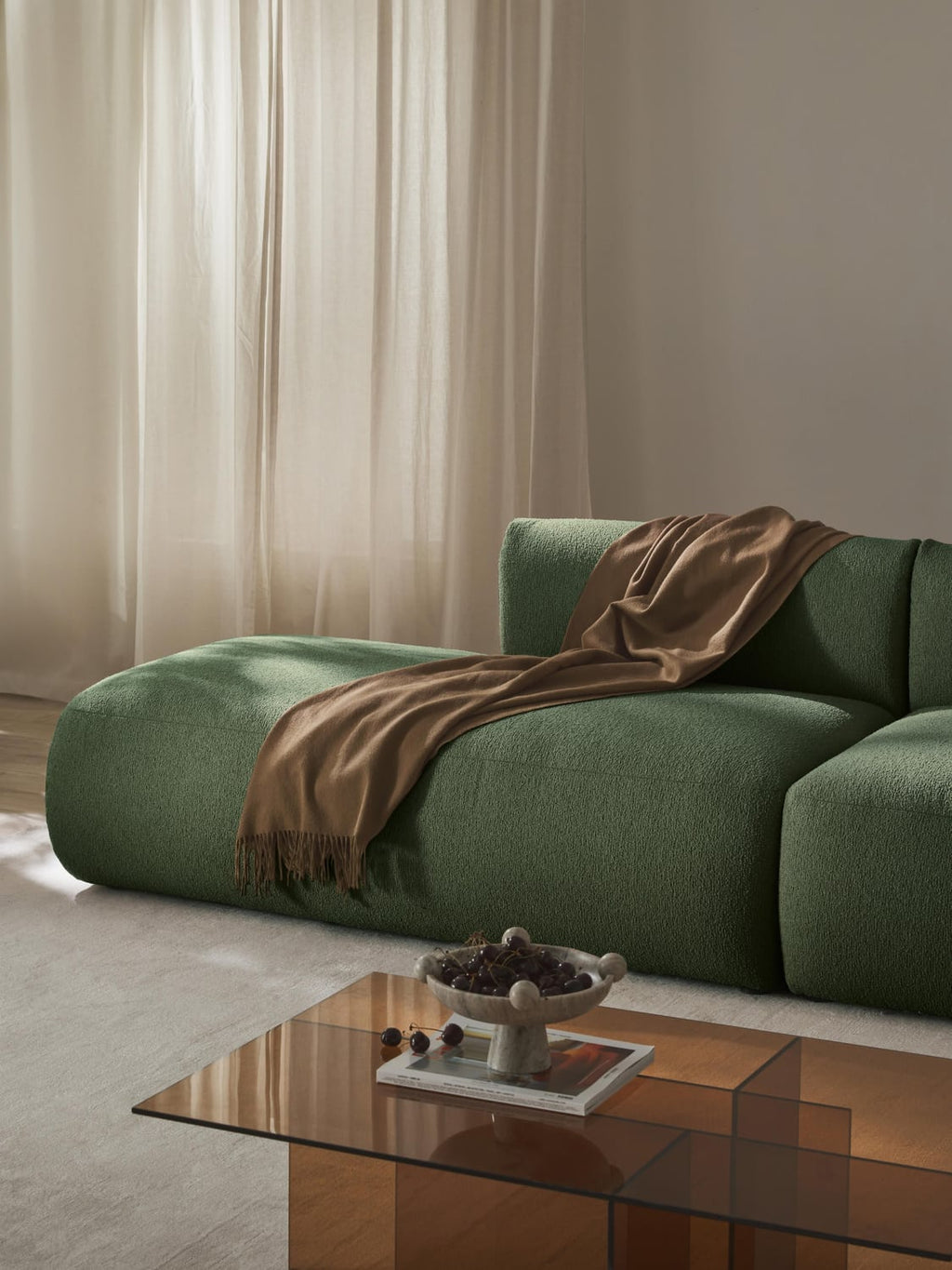 Sofia Bouclé-Chaise-Module — Anthracite