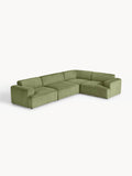 Melva Large Corduroy Corner Sofa (4-seater) — Taupe
