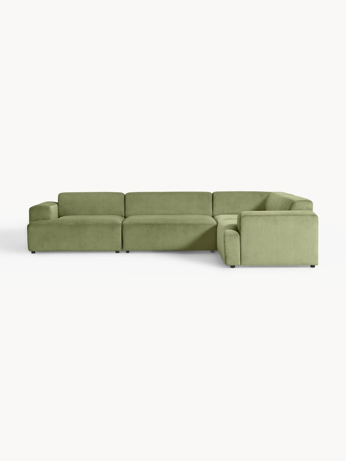 Melva Large Corduroy Corner Sofa (4-seater) — Taupe