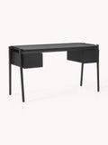 Libby Wood-Desk with Drawers — Slate Grey