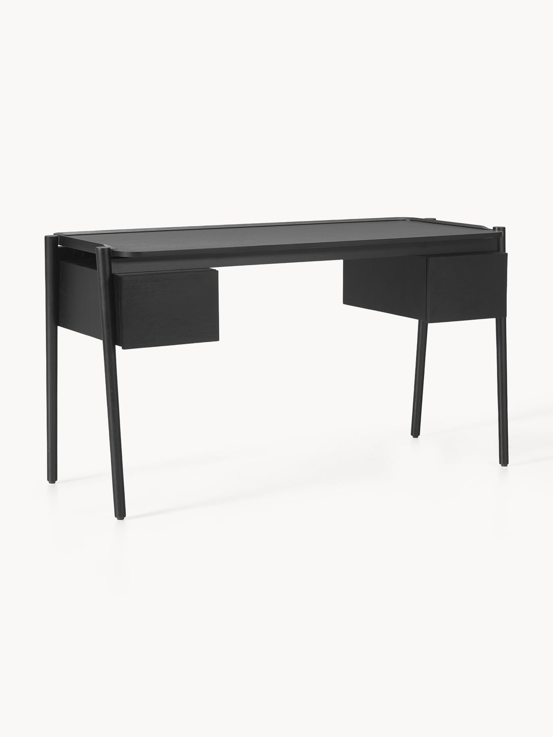 Libby Wood-Desk with Drawers — Slate Grey