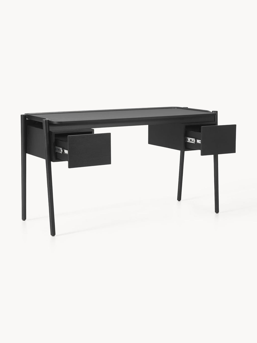 Libby Wood-Desk with Drawers — Slate Grey