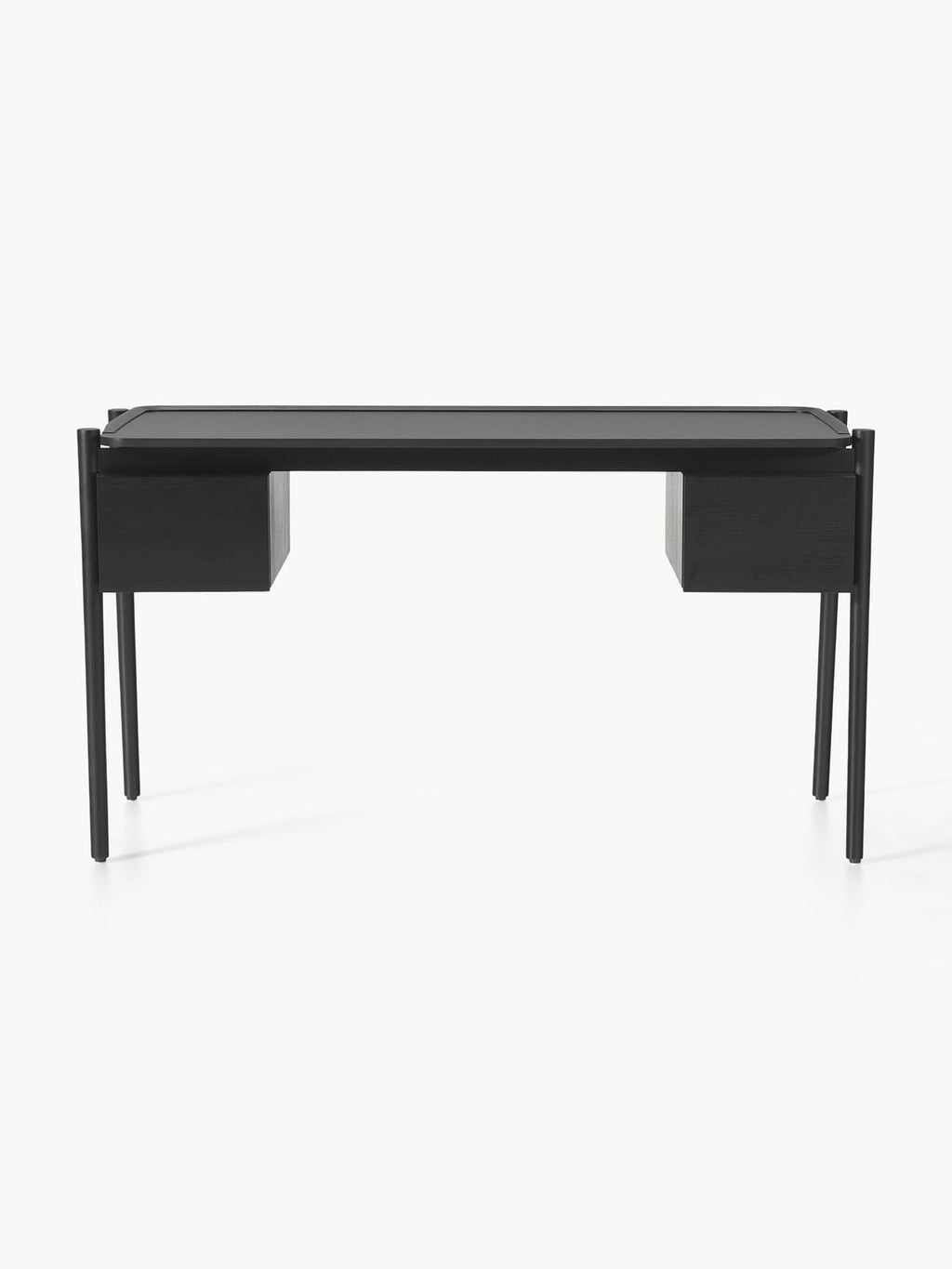Libby Wood-Desk with Drawers — Slate Grey