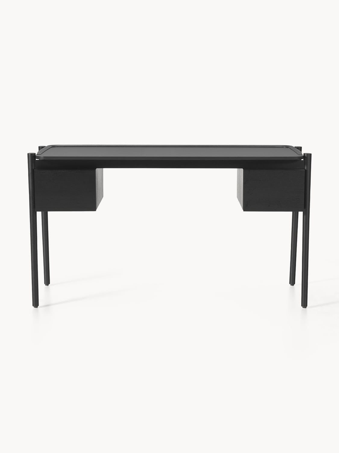 Libby Wood-Desk with Drawers — Slate Grey