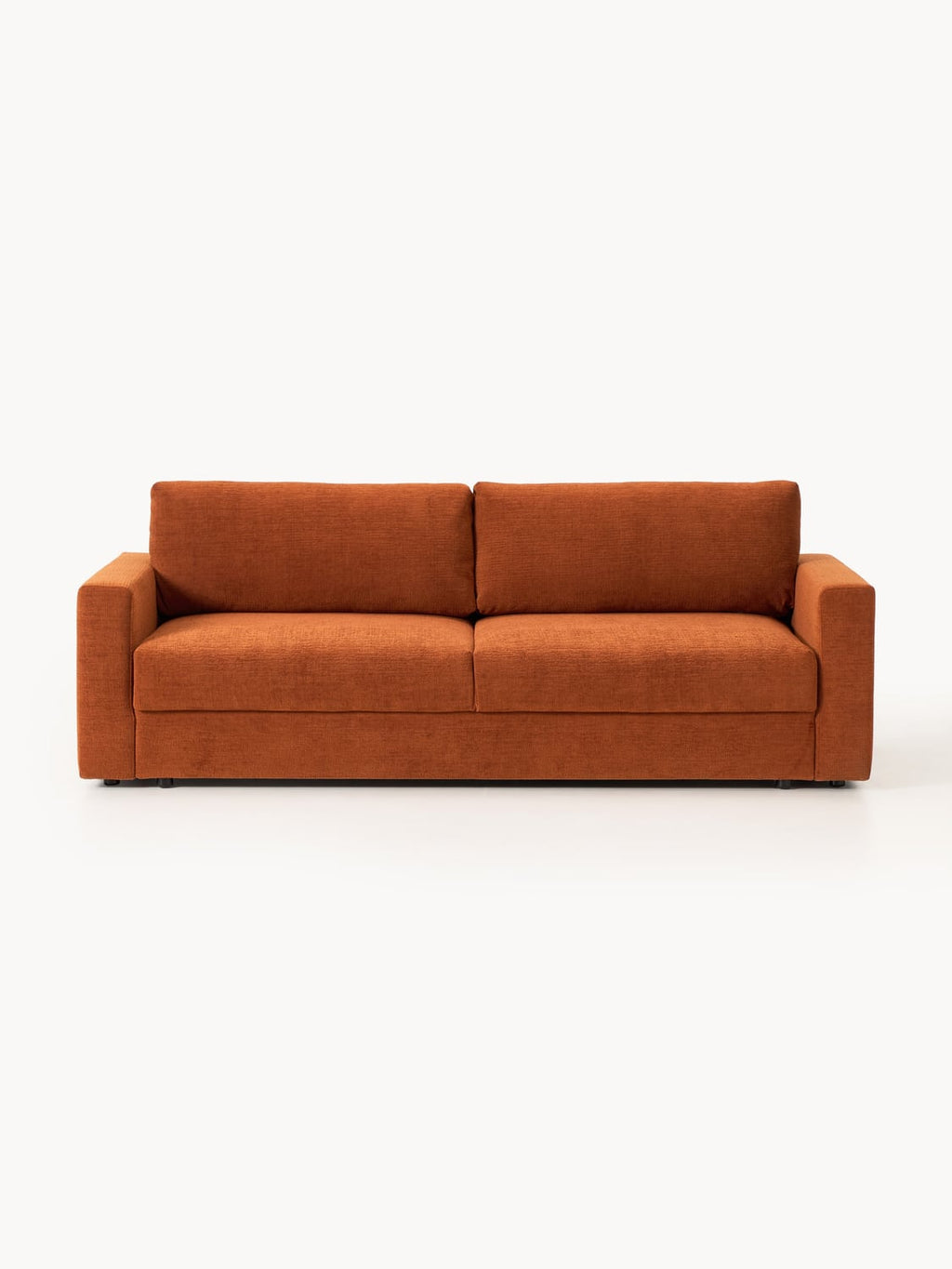 Tasha Velvet-Sofa Bed (3-seater) with Storage — Rust